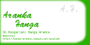 aranka hanga business card